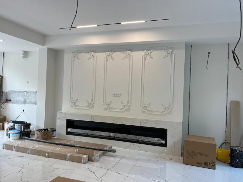 Трех метровый биокамин в каменный портал